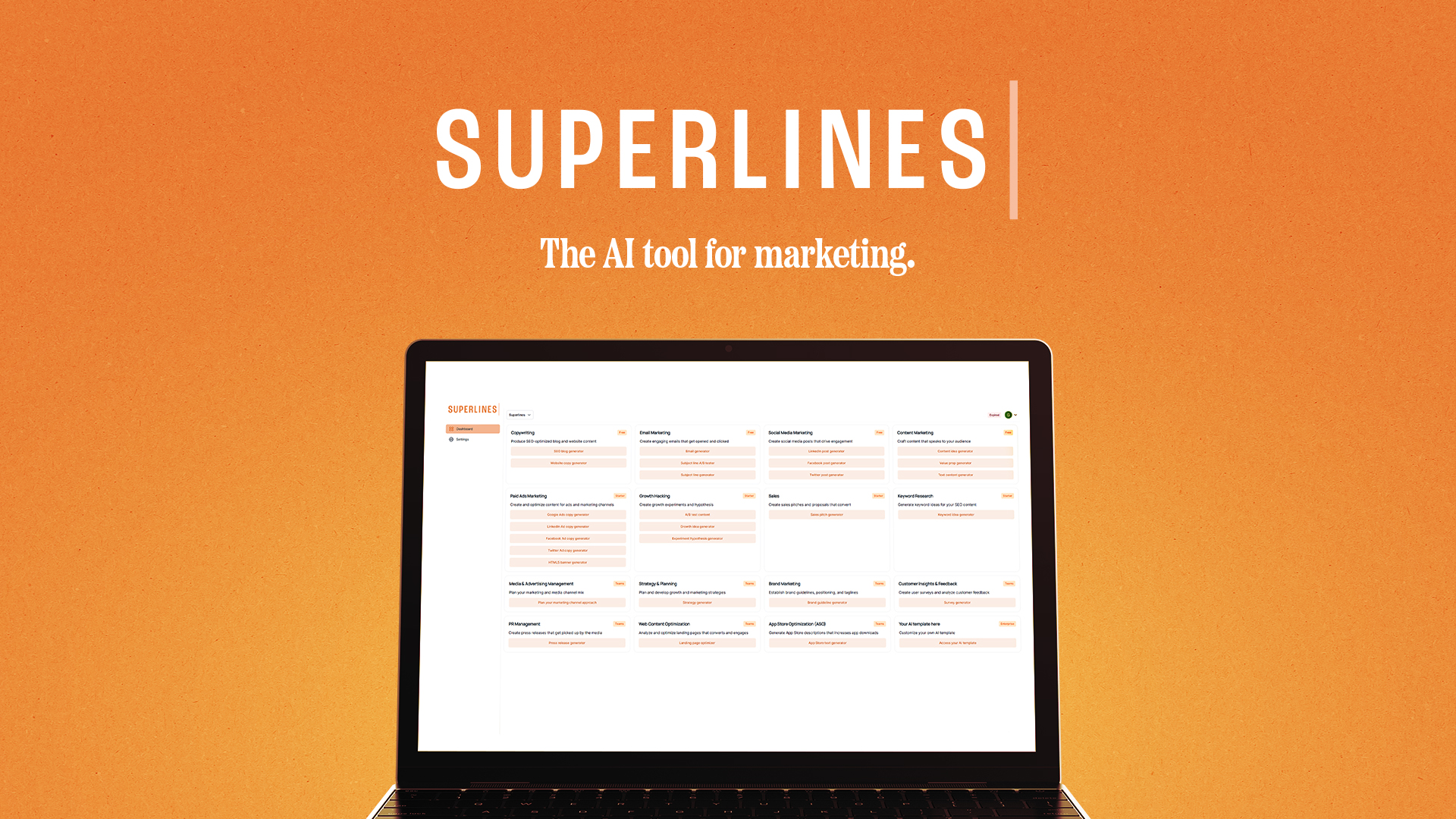 Sueprlines.io - The AI platform for marketing