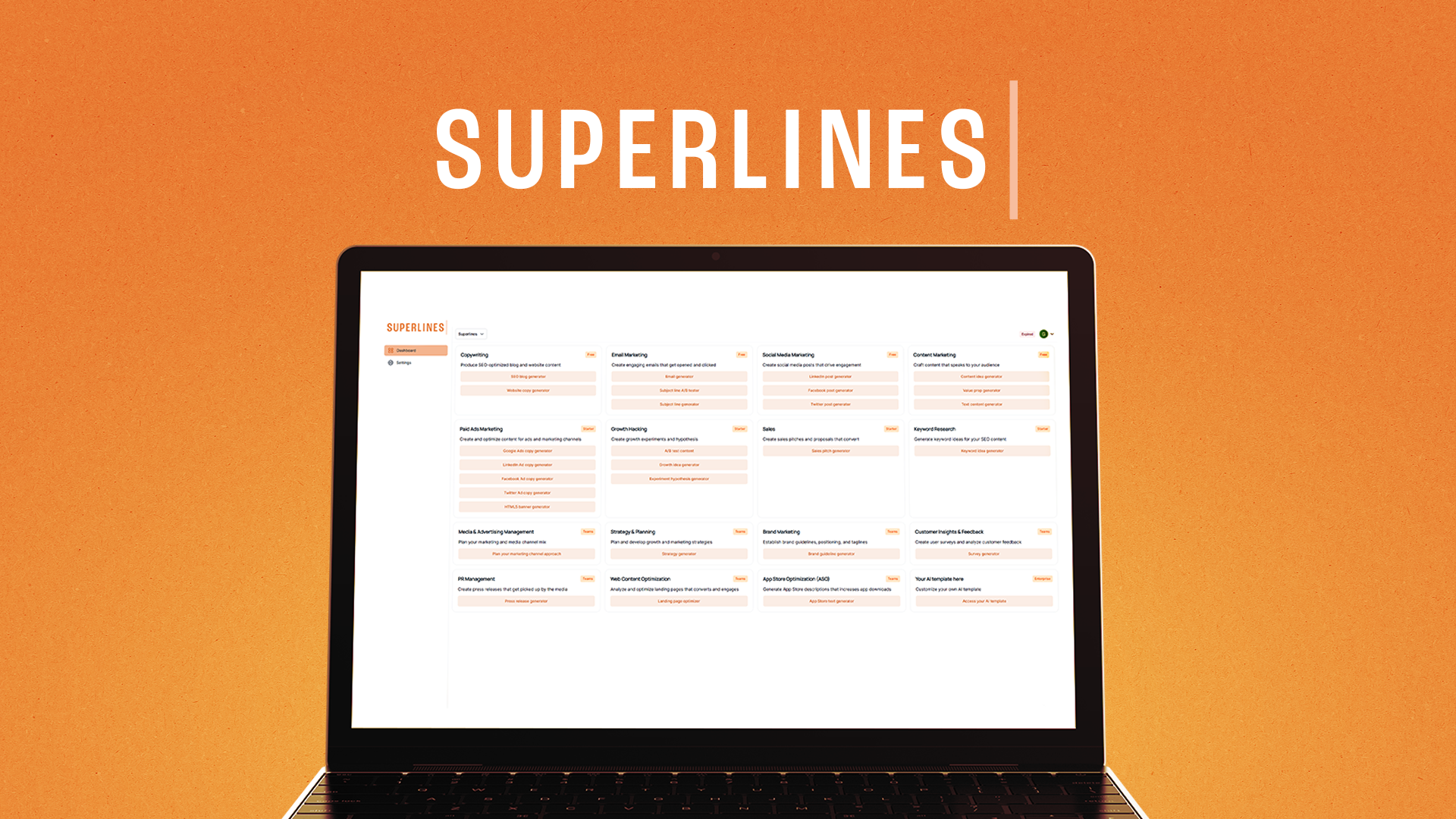 Sueprlines.io - The AI Platform for Marketing Teams